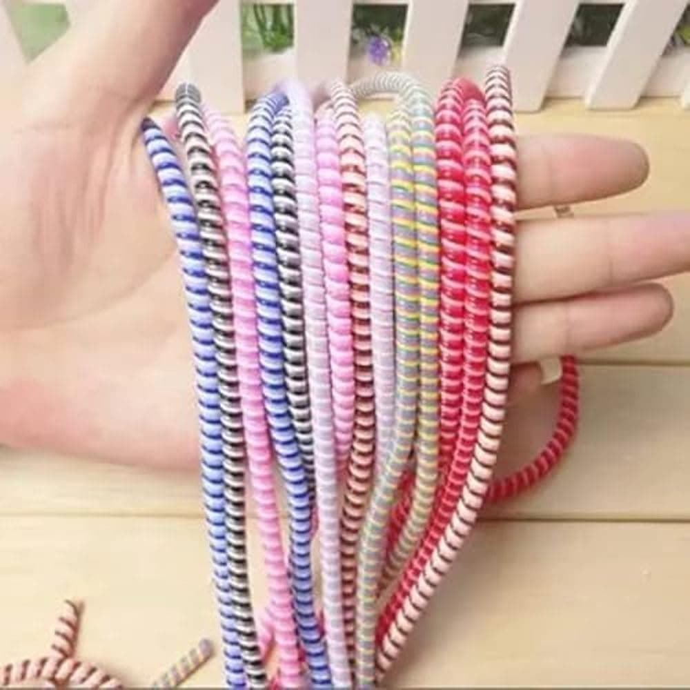 On Blow Spiral Cable Protector 1 Metre MultiColour Phone Charger Cord Organiser
