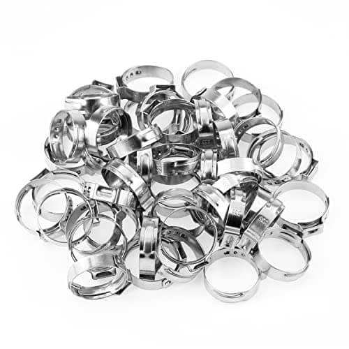 HELIFOUNER 30 Pieces 203235mm 304 Stainless Steel Single Ear Hose Clamps