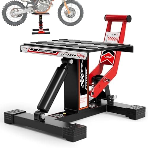 BAOUFF Dirt Bike Stand,Widen 1000Lbs Capacity Hydraulic Motorcycle Lift Jack Hoist Table Adjustable Lifting Ideal for E Dirtbike Pit Mini Bike Repair&Maintainance Accessories