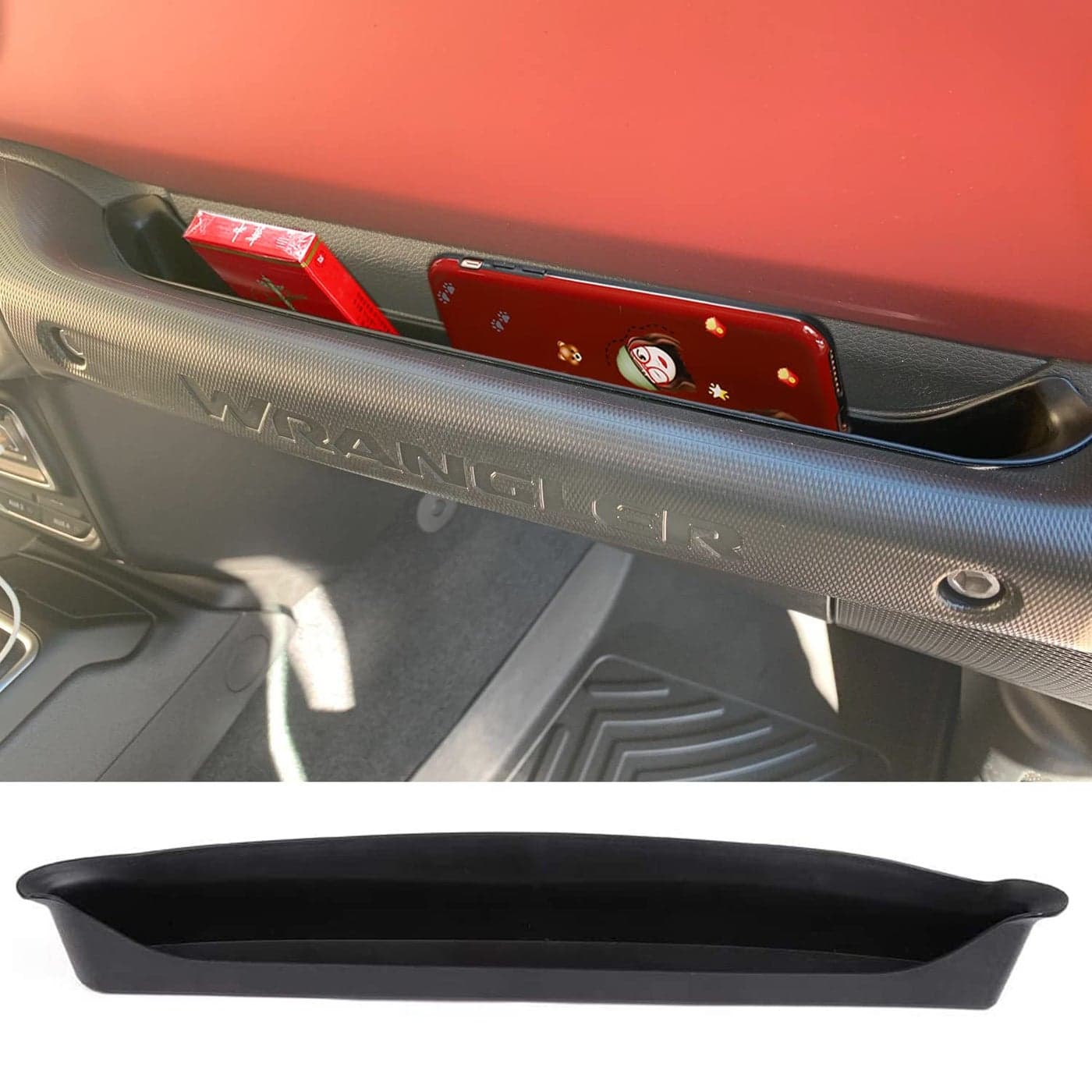 YOCTM GrabTray Interior Storage for Jeep Wrangler JL Passenger Storage Tray Fits 2018 2019 2020 2021 2022 2023 JLU Sports Sahara Freedom Rubicon X Unlimited 4XE Interior Accessories