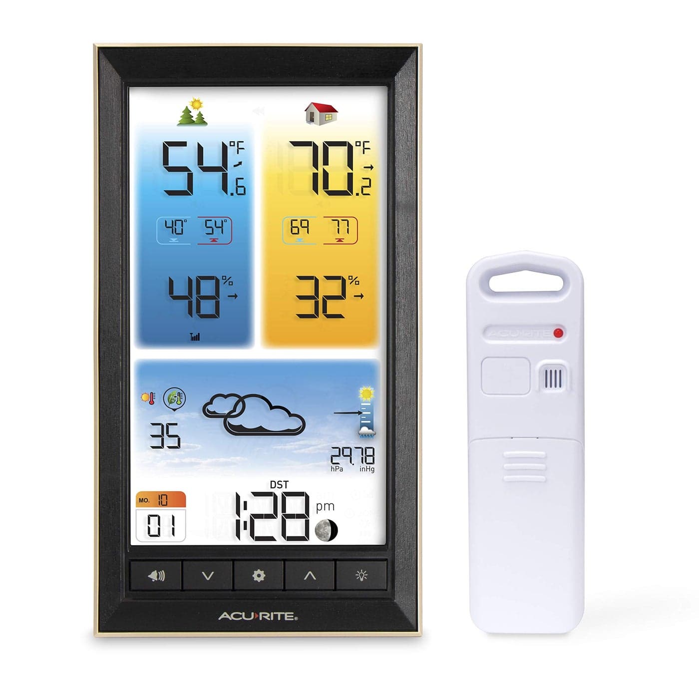 AcuRite Home Weather Station with Vertical FullColor Display Wireless Outdoor Thermometer for IndoorOutdoor Temperature and Humidity 01201M