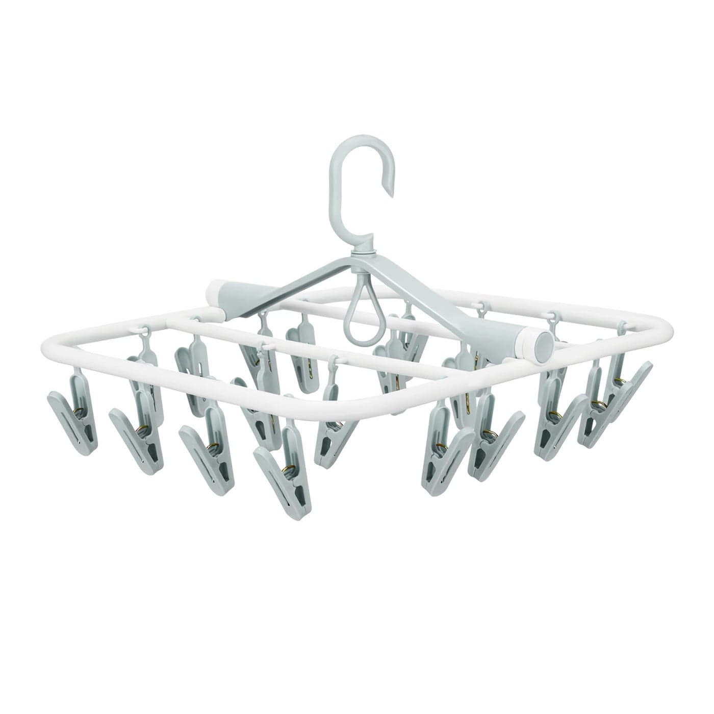 Foyer Nuage Premium Foldable Clothes Drying Hanger with 20 Clips AntiRusty Plastic Drying Rack for Socks Lingeries Delicates and Baby Clothes