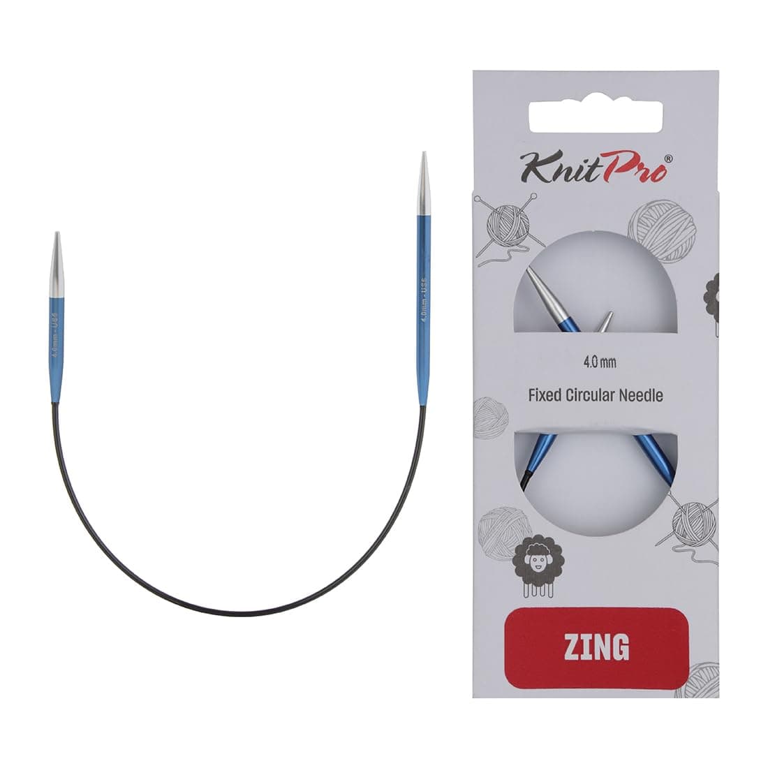 KnitPro Zing Fixed Circular Needles Asymmetrical 10 25cm Size 400mm