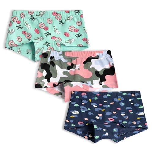 Real Basics Girls Cotton Boxer Boyshorts Panties Underwear for Kids (Multicolor) Pack of 3 (MILBLPDONT_Multicolored_9-10 Years)