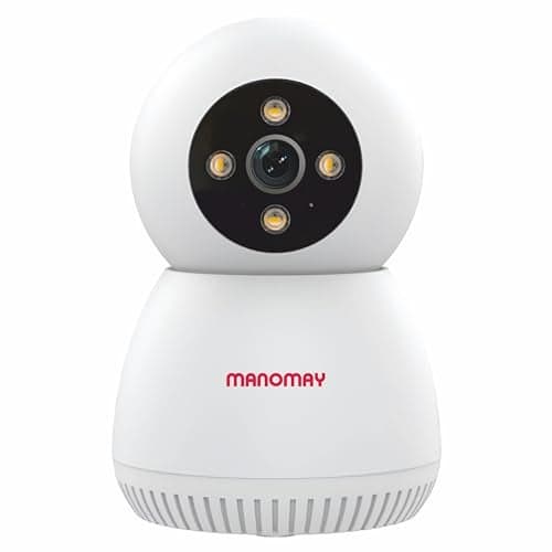 MANOMAY 2MP Smart CCTV Wi-fi Home Security Camera with Pan Tilt 360° View, 2 Way Talk, Cloud Monitor, Motion Detect, Supports SD Card Up to 256 GB, Night Vision, Alexa