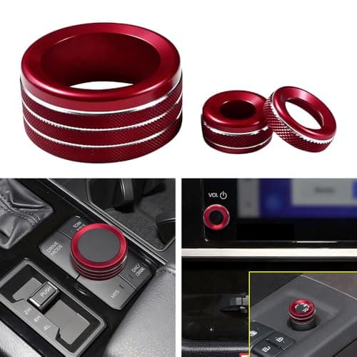 YUJIANQ Drive Model Tune Knob Ring for Toyota TundraSequoia 20222025 Volume Tune Knob Rearview Mirrors Knob Ring Red Small Applicable to 8inch Display