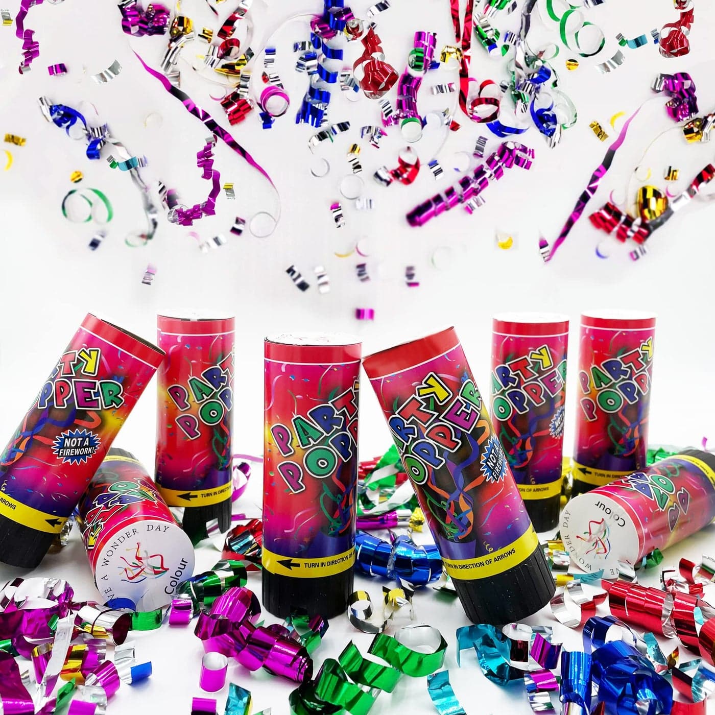 8 PCS Party Confetti Poppers Cannons for Wedding Birthday Graduation Baby Shower Anniversary Christmas New Years Party Celebrations Supplies and Favors
