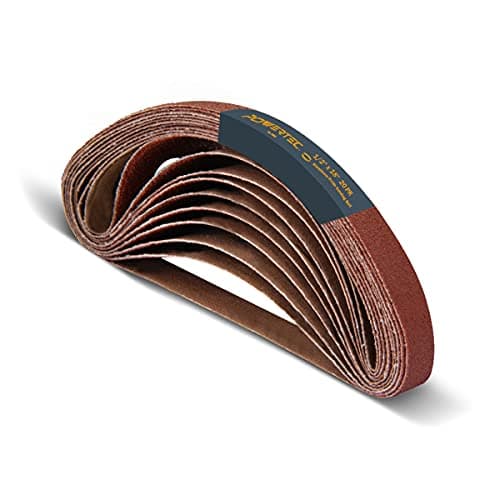 POWERTEC 12 x 18 Inch Sanding Belts 20PK 80 Grit Aluminum Oxide Belt Sander Sanding Belts for Air File Belt Sander Woodworking Knife Sharpening Metal Polishing 401808