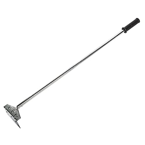 Mydracas Heavy Duty Charcoal Grill Rake Ash Tool Accessories With Rubber Handle, Kettle Grill Pizza Oven Ash Rake - 32 Inch