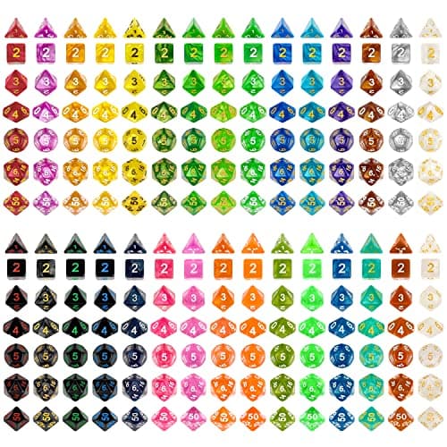 30 Set DND DoubleColors Polyhedron Dice Set for Dungeons and Dragons DD RPG MTG Table Games D4 D6 D8 D10 D D12 D20 30 Colors Dice 210 Pieces