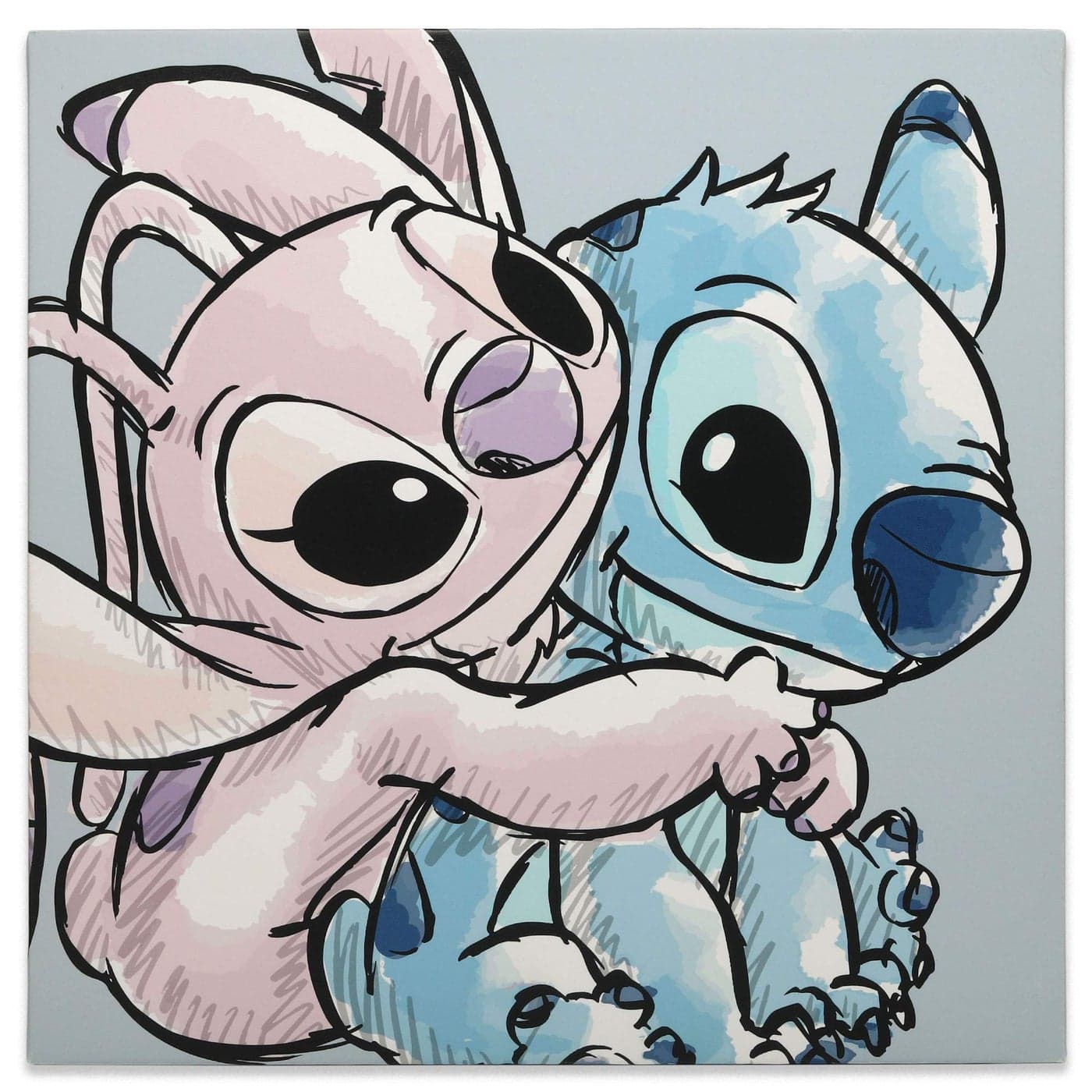 Disney Lilo and Stitch With Angel Gallery Wrapped Canvas Wall Decor Adorable Stitch Wall Art For Home Decorating