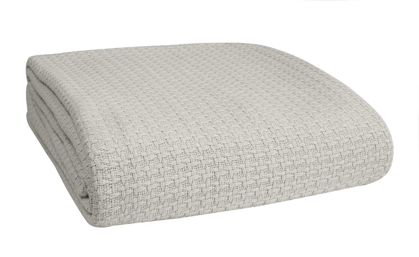 Belizzi Home 100 Cotton Bed Blanket Breathable Bed Blanket King Size Cotton Thermal Blankets King Perfect for Layering Any Bed for All Season Light Grey