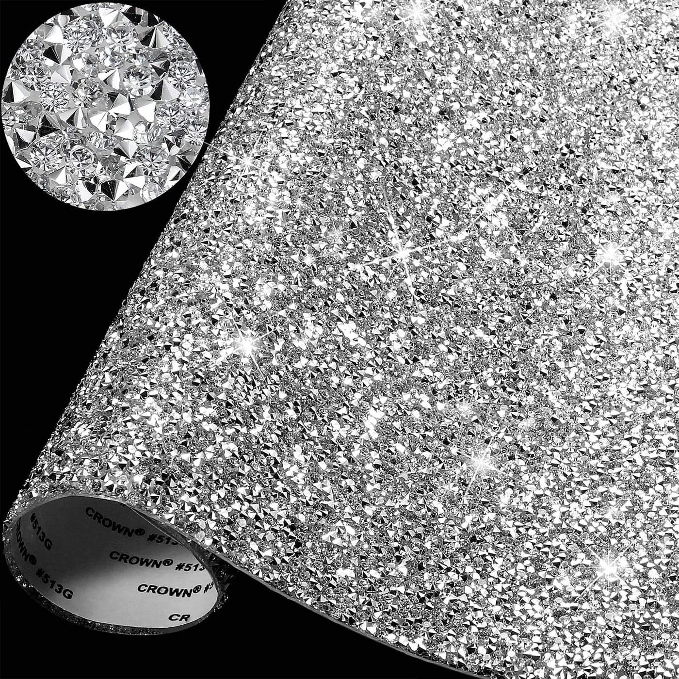 Rhinestones Sticker Sheet Crystal SelfAdhesive Bling Resin Glitter Rhinestone Sticker Sheet for Crafts Shoes Clothes Silver1378 x 1102 Inch