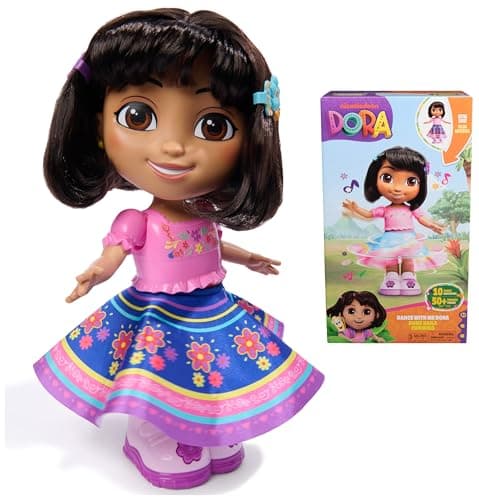 Dora Dance with Me Dora Interactive Dancing Doll with 2 Skirts Bilingual Phrases Music Kids Toys for Girls Boys Ages 3 and Up