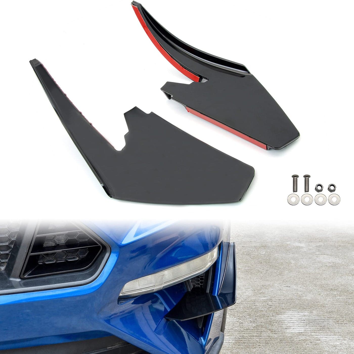 KEWISAUTO Front Lower Bumper Dive Plane Canards for Ford Mustang 20182023 Shark Fin Diffuser Side Canard Dive Plane Front Bumper Splitter Spoiler Trim for Ford Mustang 20182023 Accessories