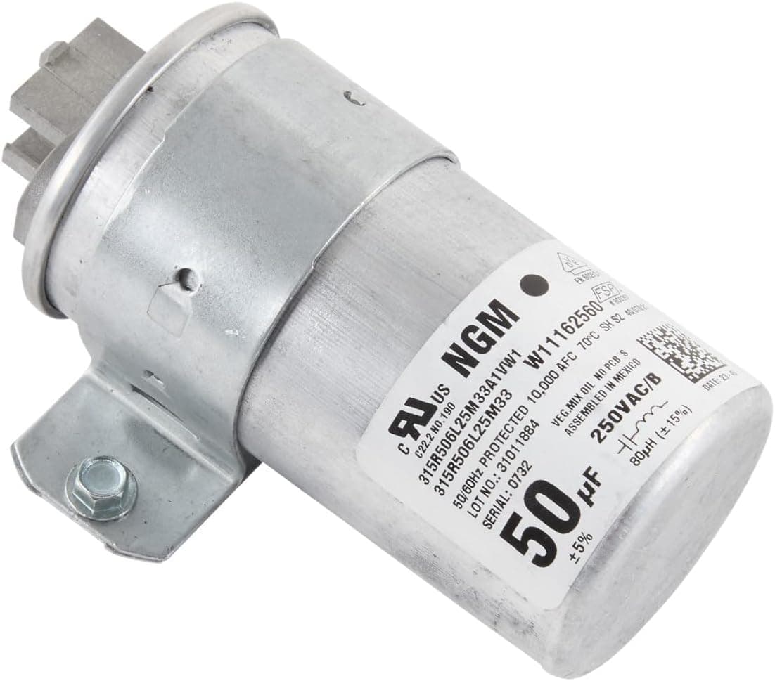 Whirlpool W11395618 OEM Top Load Washer Run Capacitor PartReplaces W10390446 W10625046 W10843769 W10866250 W11158831 W11162560 W11315694 and WPW10625046