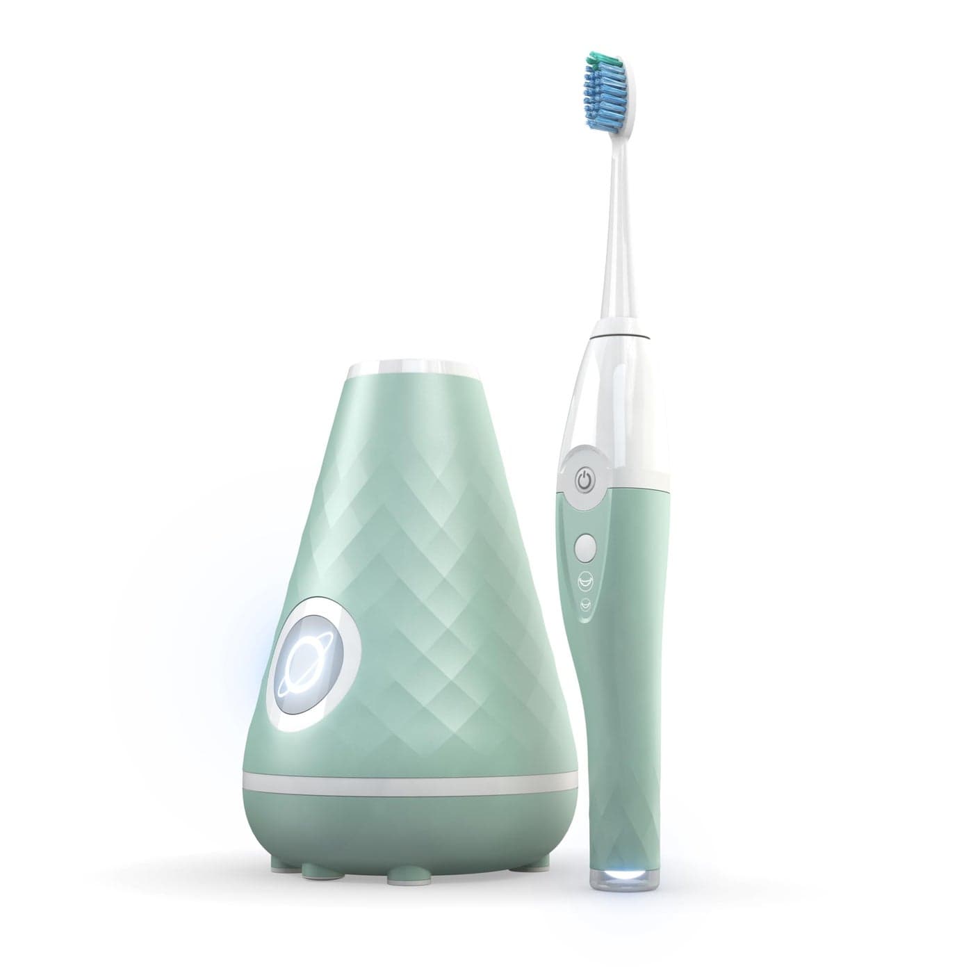 TAO Clean UV Sanitizing Sonic Toothbrush and Cleaning Station Electric Toothbrush Dual Speed Setting Seaglass Green