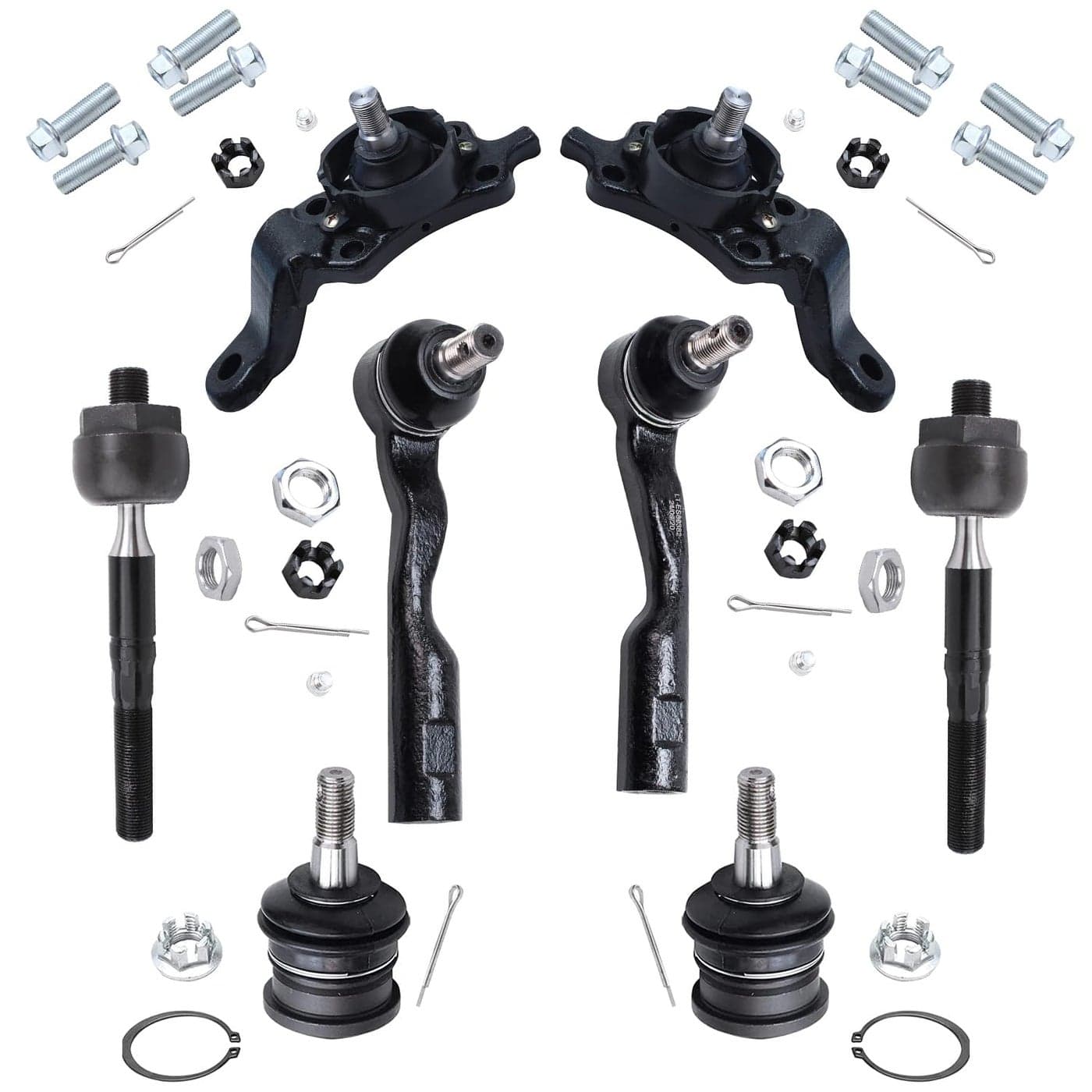 Detroit Axle 8pc Front Suspension Kit for 20042006 Toyota Tundra 20042007 Sequoia 4 Upper Lower Ball Joints 4 Inner Outer Tie Rods Replacement
