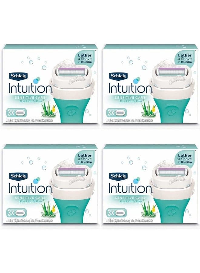 NEW Intuition Sensitive Care Moisturizing Razor Blade Refills for Women with Natural Aloe 12 Count