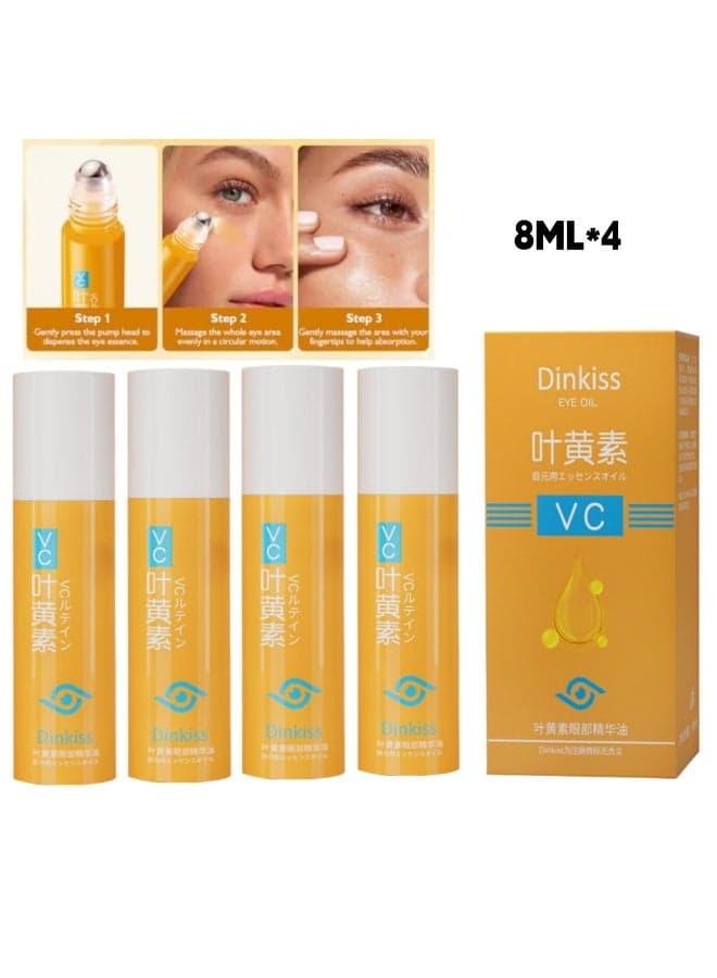 Lutein Eye Essence Oil, Vc Lutein Eye Essence Oil, Lutein Eye Serum, Lutein Eye Oil, Under Eye Oil Roller Ball, Japan Firming Anti-Aging Eye Serum For Eye Bags (8ml)*4
