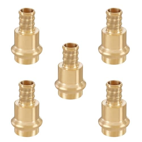 GUOFIS 12Inch PEX Copper Press Fittings12 Press X 12 PEX Crimp Coupling Adapter for Copper and Pex Pipe Connection5PackLF Brass MaterialPEX18073445Pack