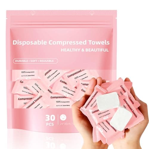 Compressed Disposable Face Towel, Thicker Individually Packaged Compressed Towels Dry Wipes, 30 PCS Large Size Coin Tissue Portable Washcloth for Travel Camping Hiking Outdoor Sports Beauty Salon