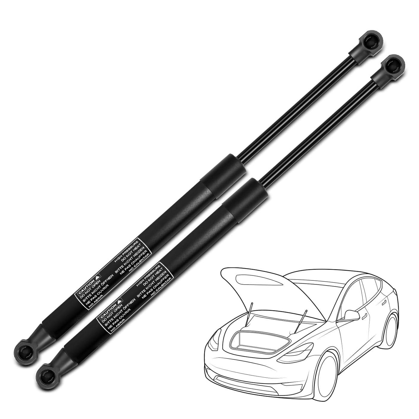 Set of 2 Front Hood Lift Support Struts Gas Spring Shock for 20072012 Lexus LS460 LS600h