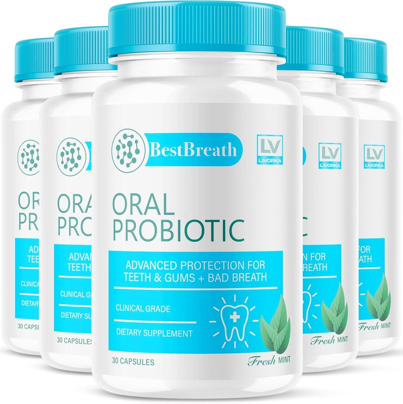 5 Pack Best Breath Best Breath Oral Probiotic Best Breath Probiotic Best Breath Pills BestBreath Best Breathe 150 Capsules For 5 Months Best Breath Oral Probiotics For Mounth Bad Breath