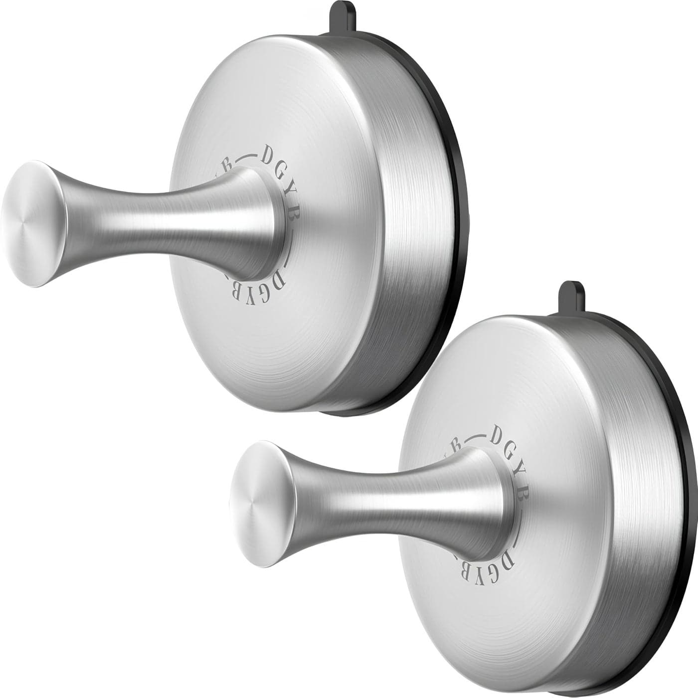 DGYB Suction Cup Hooks for Shower 2Pcs HeavyDuty 15LB Max Load 304 Stainless Steel PVC No Drill Bathroom Wall Hooks for Towels Robe Loofah Brush