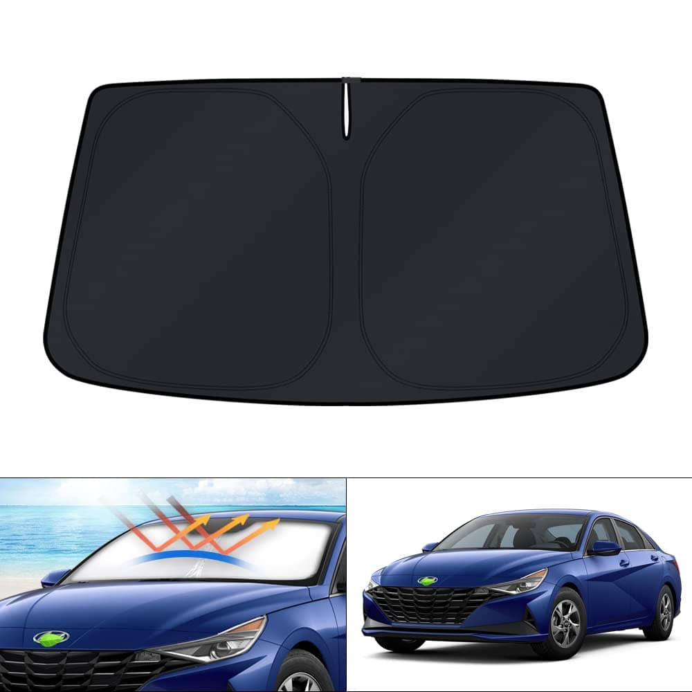 KUST Windshield Sun Shade for 20212024 2025 2026 Hyundai Elantra Accessories Sunshade Window Sun Visor Protector Foldable Blocks UV Rays Keep Your Car Cooler