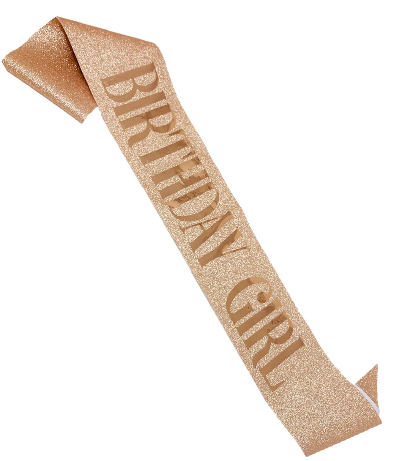 Shimmer Anna Shine Rose Gold Glitter Birthday Sash – Adjustable Satin Sash for Women, Teens & Adults – Fun Party Decoration & Photo Prop for 18th, 21st, 30th, 40th, 50th Birthdays