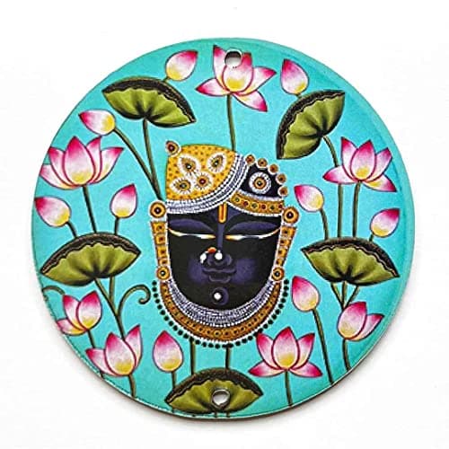 Adikala Pichwai Shrinath ji MDF Round Cutout Design for Diwali | Dussehra | Rangoli | Pooja | Festival Gift | Wedding Decorations_Big (Set of 6)