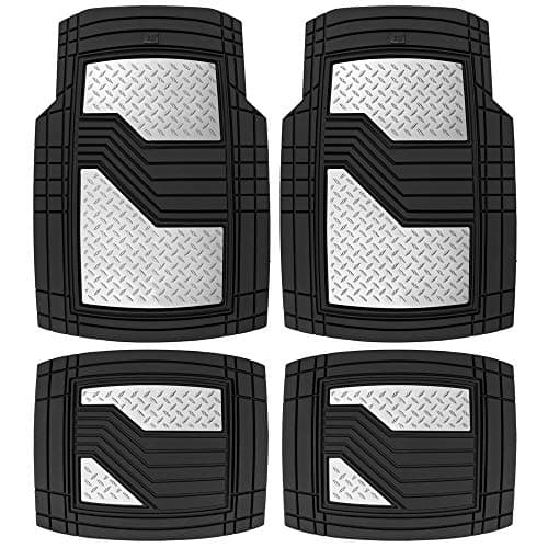 CAT Deep Dish HeavyDuty 4 Piece Front Rear Floor Mats for Cars Trim to Fit AllWeather Rubber Car Mats Full Set Truck Mats Car Floor Mats Interior Car Accessories SUV Rug Dirt Protection