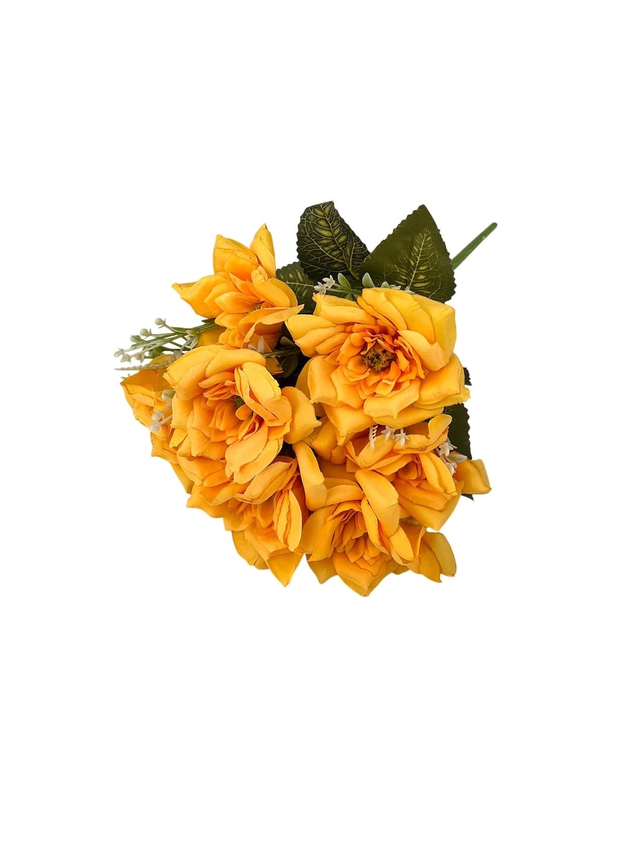 Artificial Rose Bouquet Elegant Faux Floral Arrangement Yellow