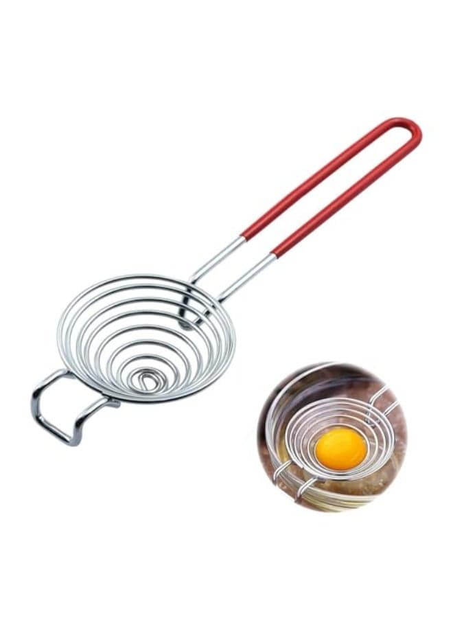 Stainless steel egg white and yolk separator with handles, divided filter with an easy-to-store kitchen design, baking tool