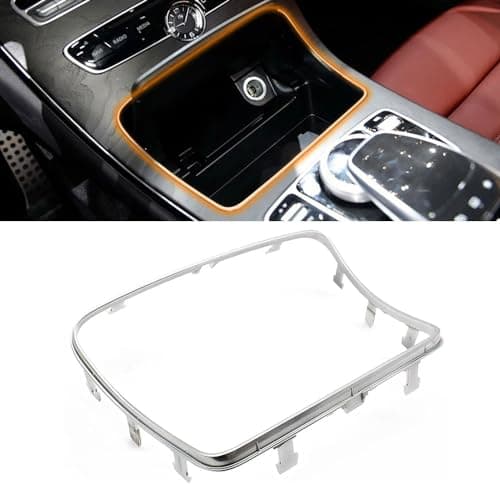 Goodithy Chrome Center Cup Holder Trim, Center Console Water Cup Holder Cover Frame Replacement for Mercedes Benz C W205 C200 C250 C300 C400 GLC W253 GLC200 300 2056830900