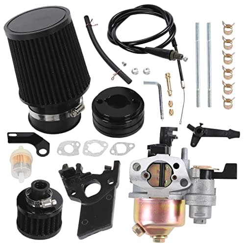 Carburetor carb Air Filter adapter Jet Kit High Performance Upgraded replacement for Coleman CT200U CT200U-EX BT200X GX160 Predator 212cc 196cc 6.5hp Engine Mini Bike Go Kart Racing Black