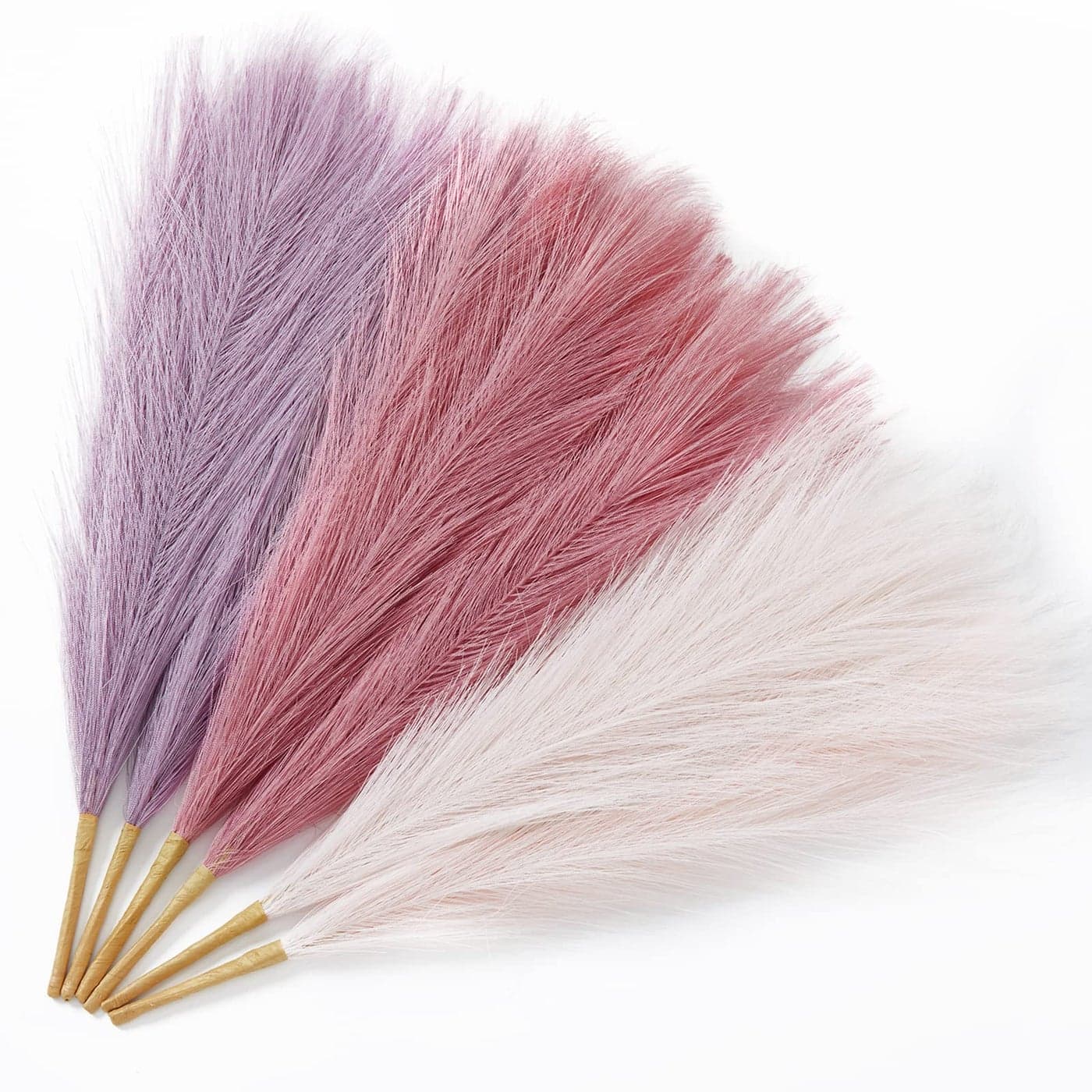 Serwalin Pampas Grass Decor 17 Inch 6pcs Purple Pink Artificial Pampas Grass Home Wedding Decor Small Faux Pampas Fake Pompous Boho Vase Filler Bathroom Living Room Decoration