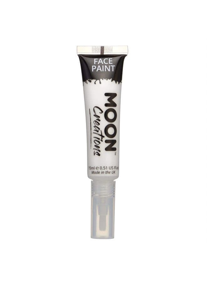 Face & Body Paint with Brush Applicator by Moon Creations - 0.50fl oz - White