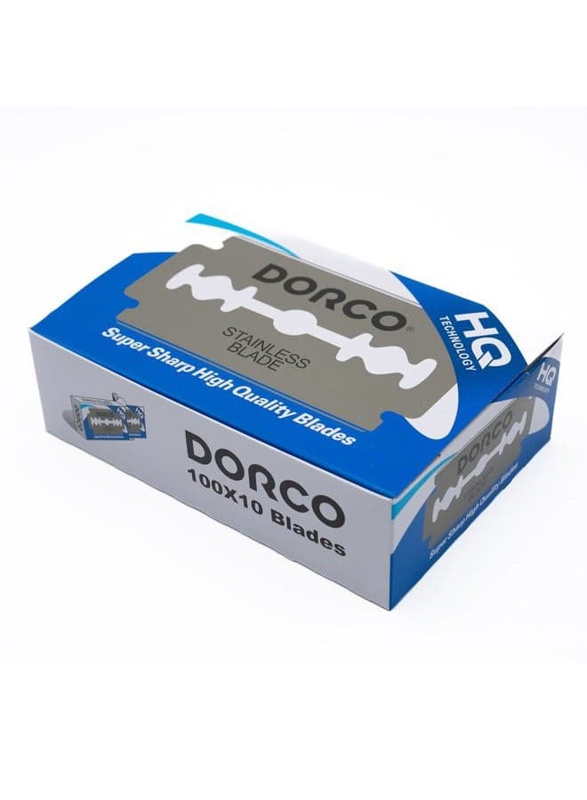 Dorco ST300 Platinum Double Edge Razor Blades | 1000 Blades | Premium Quality for Smooth, Precise Shaving | Durable and Long-Lasting | Ideal for All Safety Razors