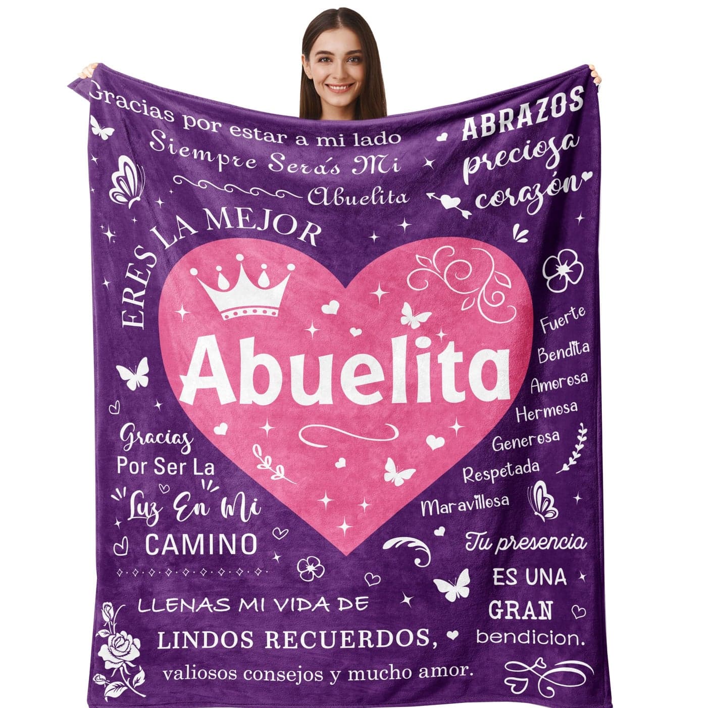Henazin Grandma Gifts in Spanish Abuela Gifts Abuelita Blanket 50X60 Gifts for Grandmother Christmas Birthday Gifts for Grandma Regalos para AbuelaAbuelita