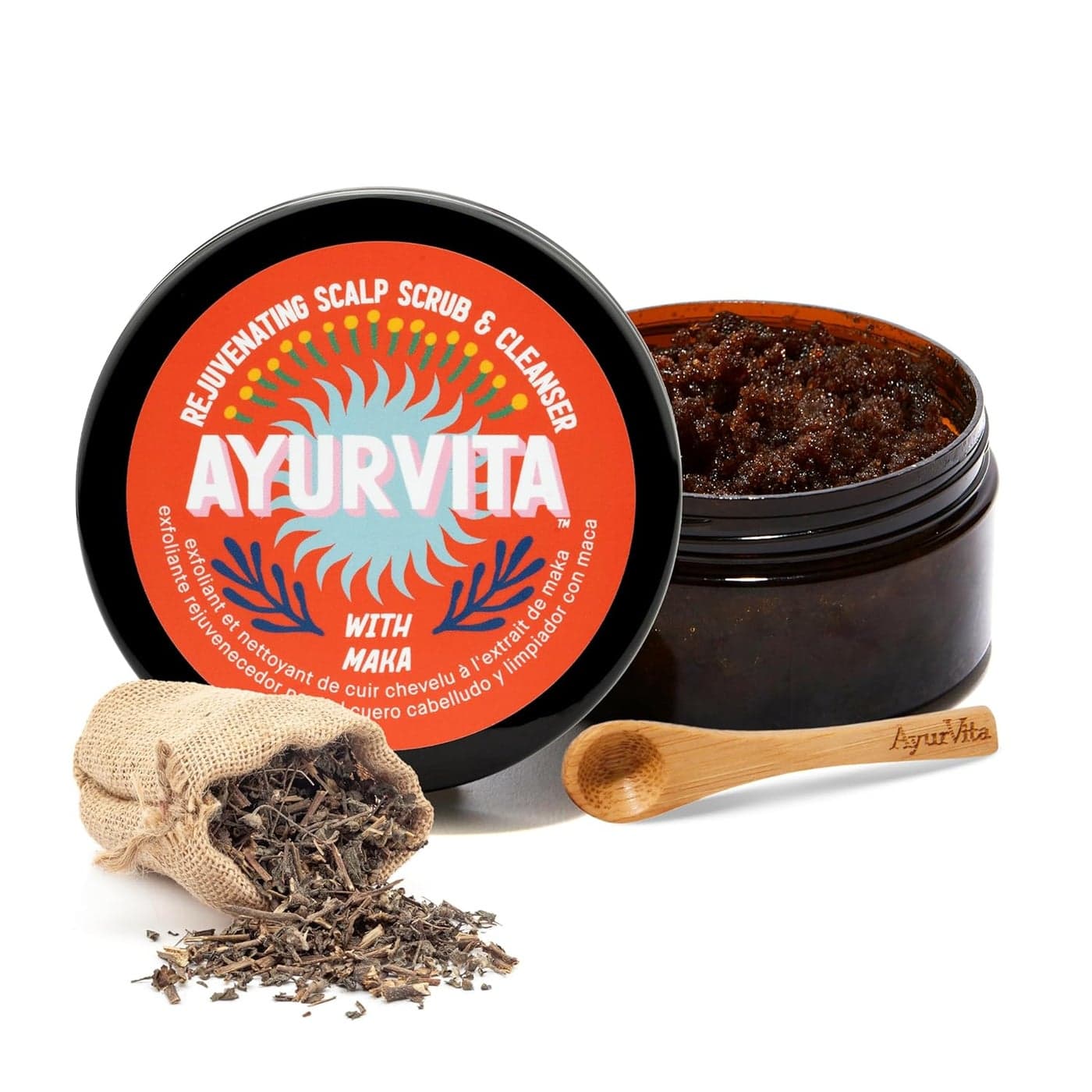Ayurvita Scalp Scrub Cleanser Perfect Exfoliating Scalp Care Best for Hair Care Hair Growth Instant Relief for Irritated Scalps Restorating Ayurvedic Hair Treatment 67 oz