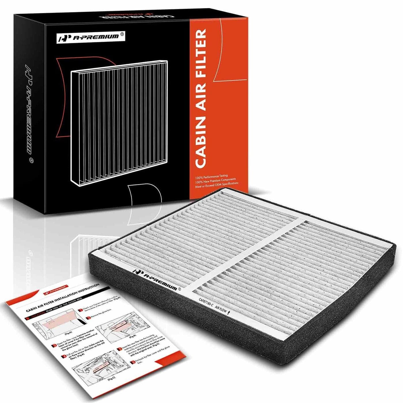 APremium Cabin Air Filter with Activated Carbon Compatible with Volvo XC90 20032014 S60 20012009 XC70 20032007 S80 19992006 C70 20012004 V70 20012007 Under Glove Box Replace 30630752