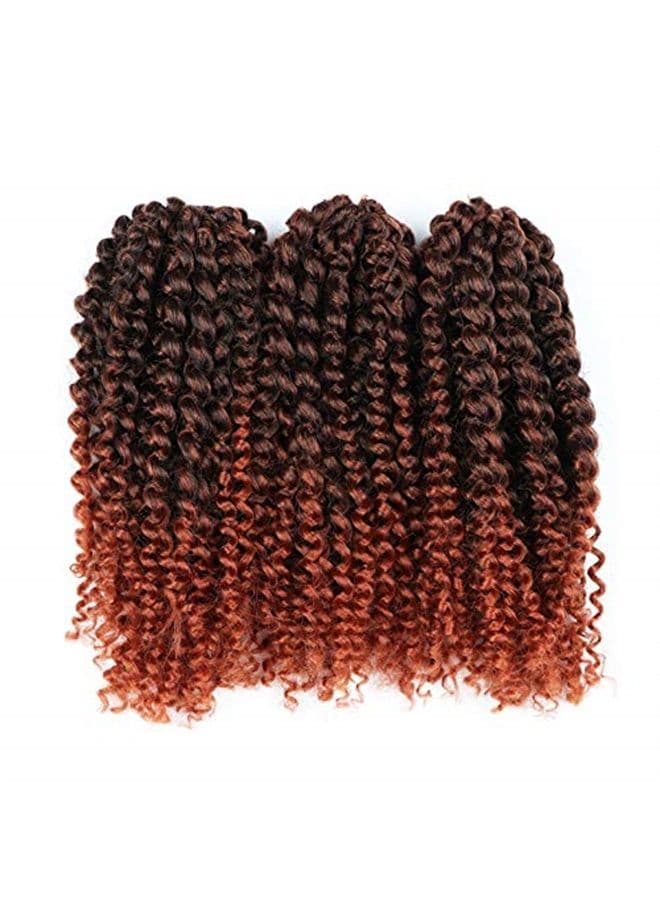 Short Kinky Curl Hairstyle 8 Inch 3pcs/pack Afro Kinky Twist Hair Soft Synthetic Crochet Braiding Hair Extention (1b/350)