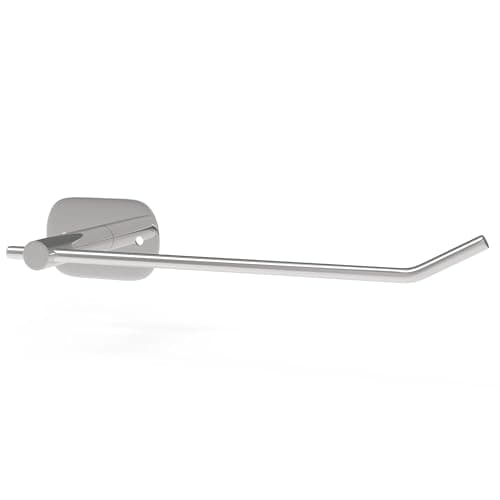 ACHRO Self Adhesive and Wall Mount Stainless Steel Toilet Paper Holder Rod Type, Wall Mounted Tissue Paper Holder with Shelf Adhesive, Toilet Paper Roll Holder for Bathroom with Nickel Satin Finish
