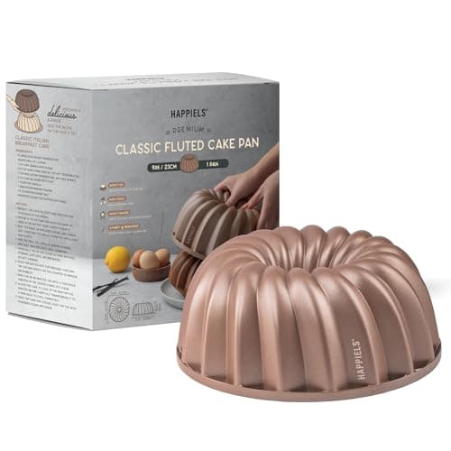 HAPPIELS 10 Cup Fluted Tube Cake Pan Nonstick, PFOA Free Fluted Cake Pan for Baking, Pound Cake Mold for Oven, Cake Molds And Cake Pans, Tube Mold, Pound Tin (Classic)