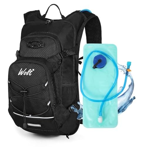 WOLT Hinkg Backpack with 2L Water Bladder Water Backpack for Men Women Hydration Pack for Running Cycling Biking Climbing Black
