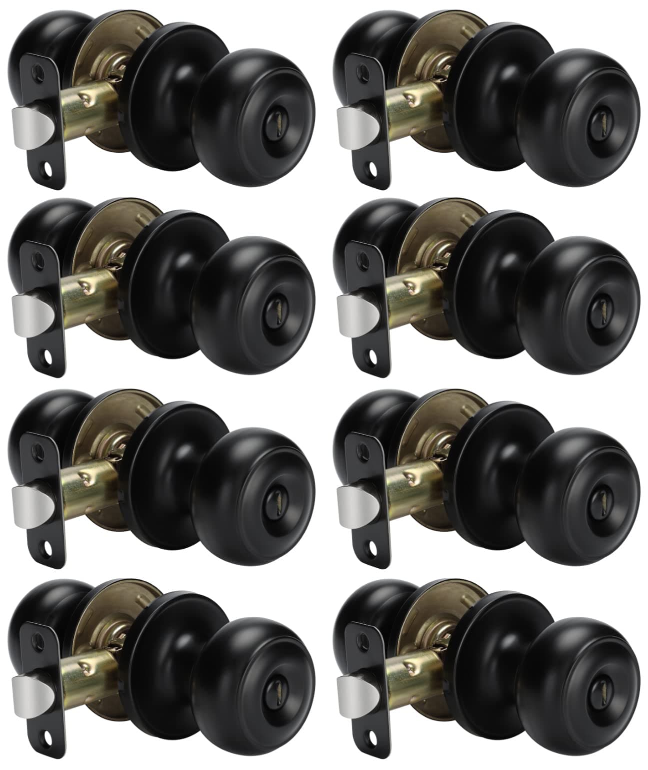 goldenwarm Black Interior Door Knobs Matte Black Privacy Door Knob Black Bedroom Door Knobs Black Door Knobs Interior Bulk Indoor Bathroom Door Knob8 Pack Matte Black