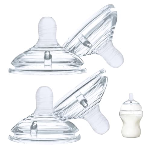 LSAUVWN 4Count Silicone Bottle Nipples for Natural Start AntiColic Bottles Advanced AntiColic Bottles Close to Natural Bottless and NUK Simply Natura Bottle Medium Flow 3m