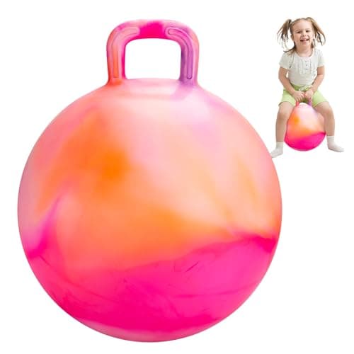 INPODAK Hopper Ball 20 Inch Bouncy Ball with Handle for Kids Hippity Hop Jumping Bounce Hopping Toys for Boys Girls Ages 59 with Pump and Gift Box Great Gift for Birthday Holiday Orange